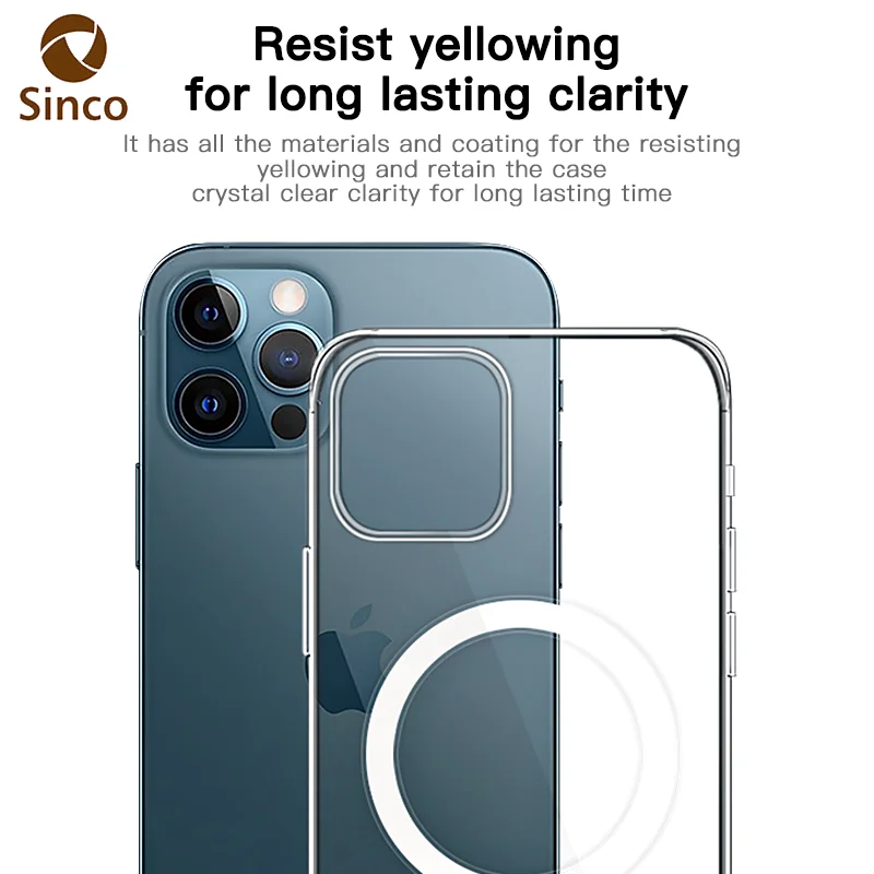 Wholesale Popular Hot Sale Acrylic TPU Bumper Transparent Full Wrapped Phone Case with Magnetic Circle for iPhone 12 Pro Max