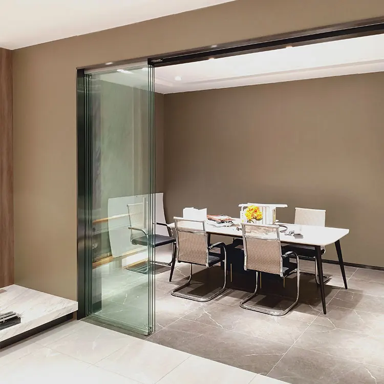 HDSAFE AL86L-H1Z13 Glass Sliding Door Factory Customized Aluminium Frameless Sliding Glass Doors with 8-12mm Glass For Office