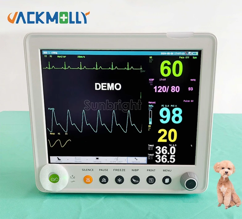 JM-601S Handheld 12 inch multi parameter vital sign monitor vet monitor