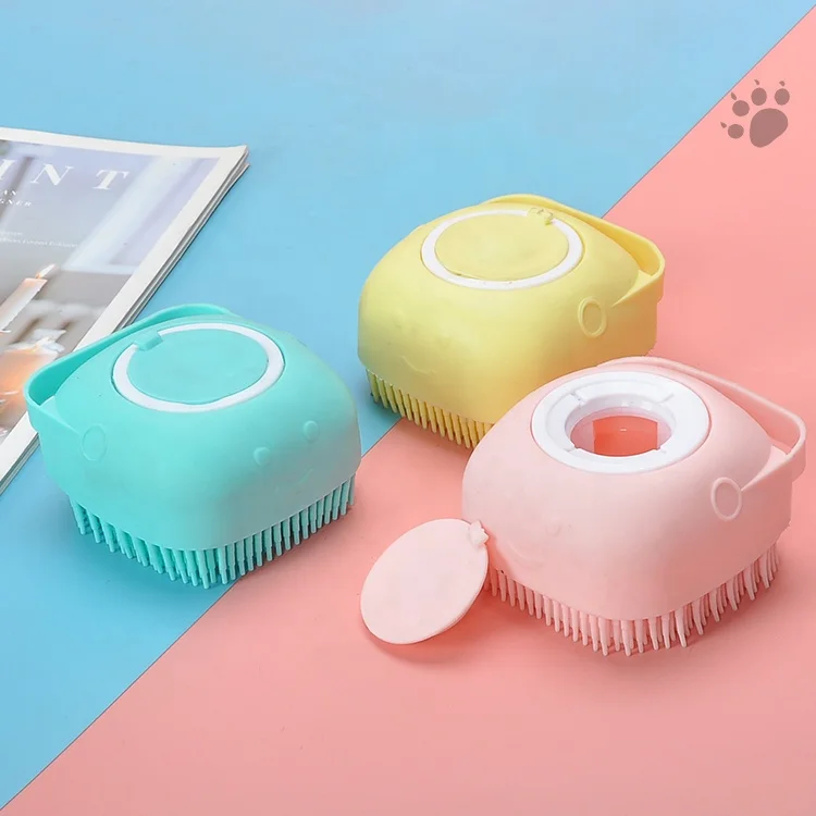Amazon, Лидер продаж, портативная массажная резиновая щетка для душа, силиконовая щетка для мытья шампуня, щетки для ванны собак