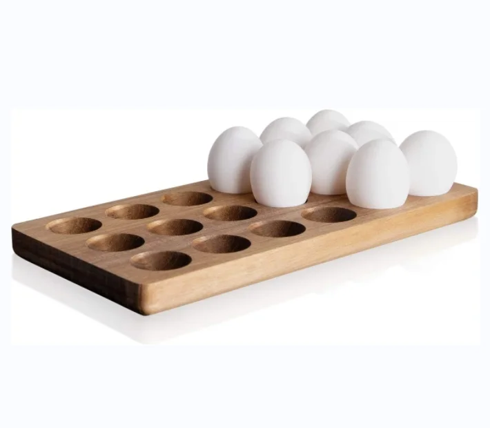 Custom Counter Top Egg Tray Wooden Egg Holder for Eggs for Display or Storage