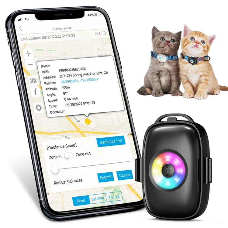 Activity Tracking Bluetooth and Wireless Locator Smart 4G Collar GPS Pet Tracker for Dogs Cats