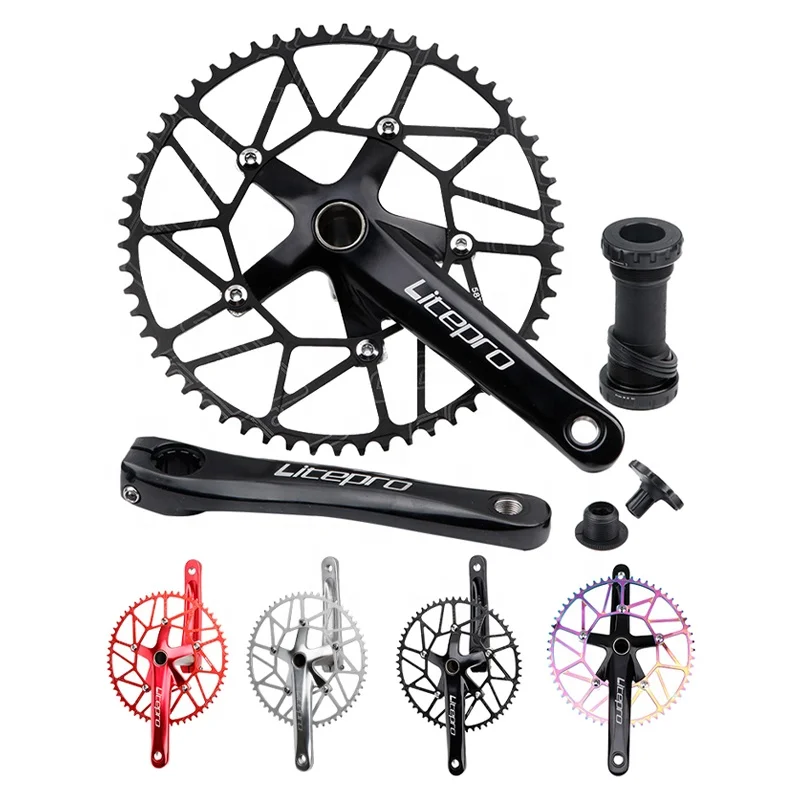 2021 NEW litopros hollow Crank arm Single Speed 130bcd 170MM Folding road Bike Bmx crankset