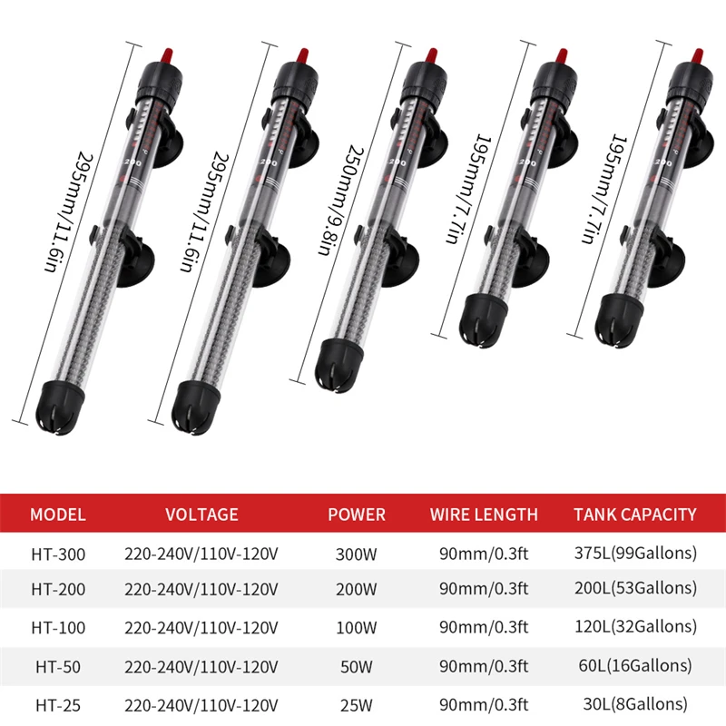 Energy Saving Fish Tank Heating Rod Automatic Constant Temperature Quartz Explosion-Proof Aquarium Heater