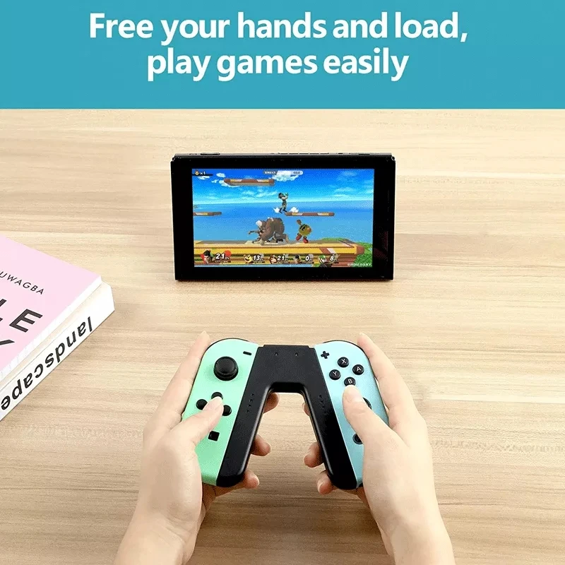 Joy-Con Charging Grip Compatible with NS Controllers and OLED,Portable Gradient V-Shaped Handle for Switch Joy-con joystick grip