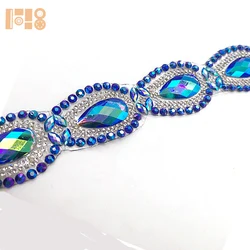 Wholesale Iron On  Resin Rhinestone Appliques Trimming Hot Fix Rhinestone Tape