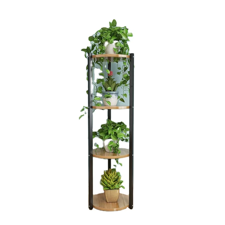 Wholesale indoor wrought iron shelf display design flower pot potted flower stand
