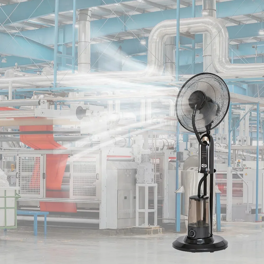 16 inch black outdoor fan remote Standing Air Conditioner Water Bottle Spray Mist Fan