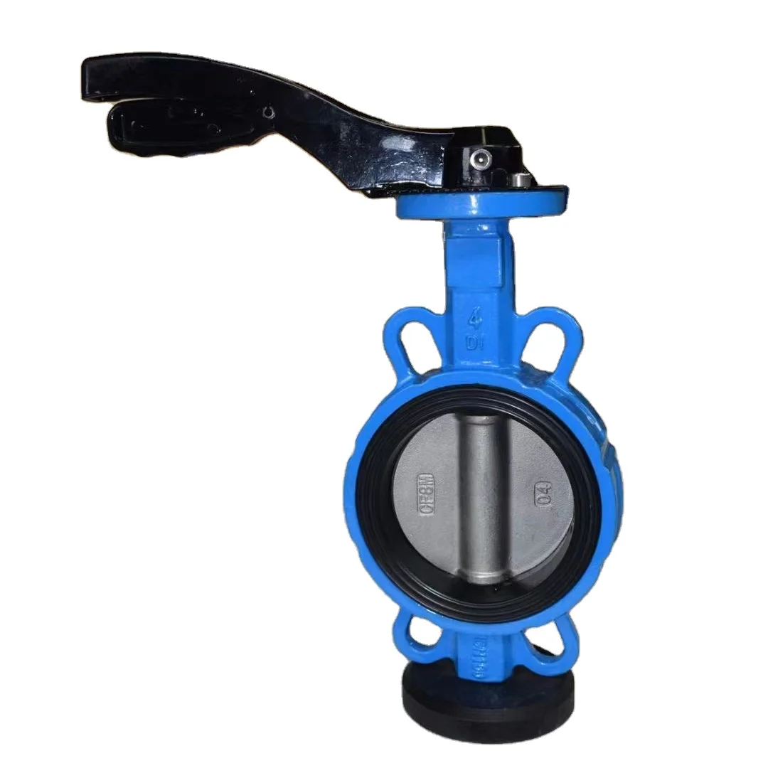 Handle Corrosion Preventive Acid Chemical Resistant Ptfe Seat Wafer Steel Wcb Lever Operated Butterfly Valve