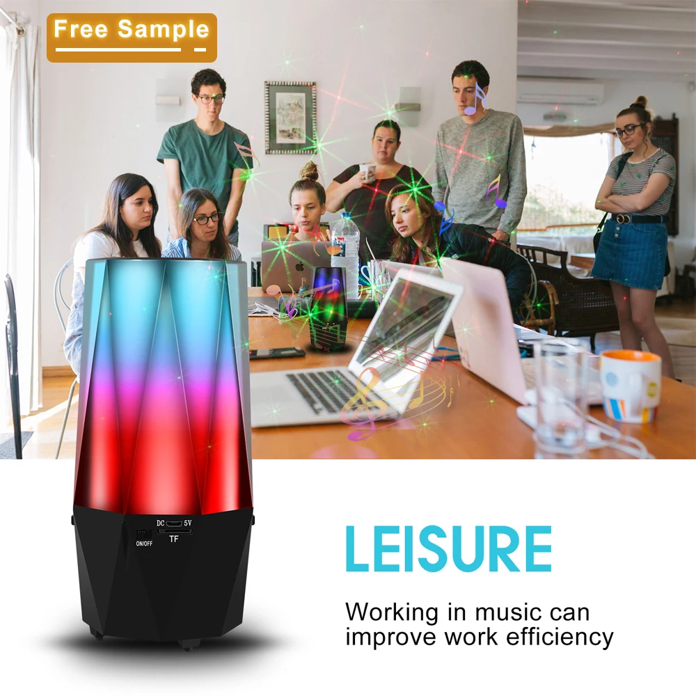 Portable Rechargeable Crystal night light projector led Lamps With high quality Speakers Christmas Lights