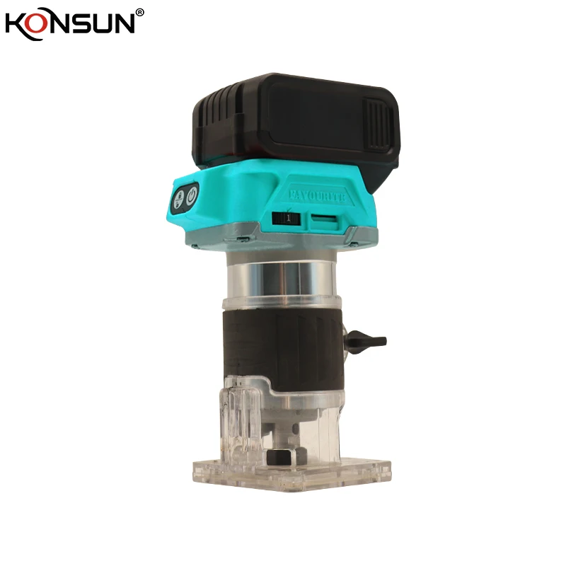 KONSUN cordless wood trimmer  machine with 21V battery Rechargeable High Speed Cordless Trimmer Hand Wood Router Machine