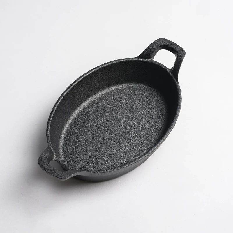 Pre-seasoned Oval Cast Iron Mini Skillet Frying Pan