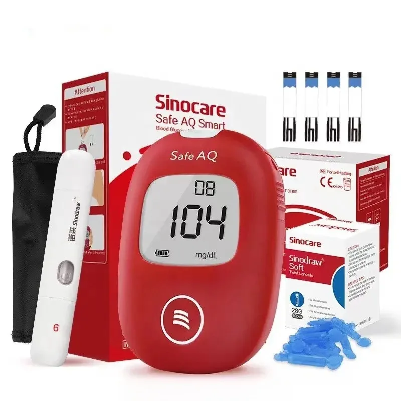 Sinocare Safe AQ blood glucose meter is a precise medical blood glucose meter for measuring blood glucose levels
