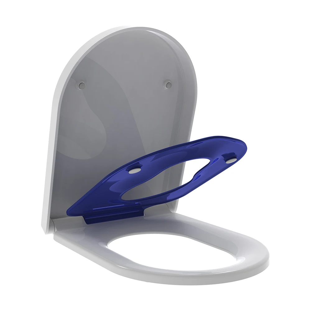 White Urea Soft Close Family Toilet Seat Elongated Design with Quick Release and Built In Child Seat for Potty Training