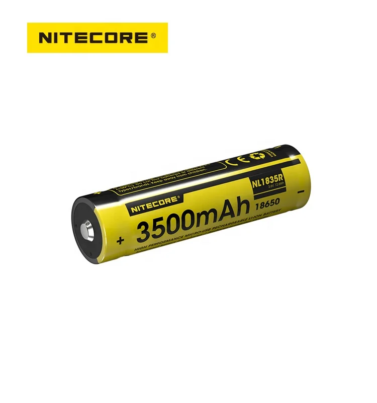 NITECORE 1 год и бесплатное предоставление гарантийных NL1835R Micro USB литий-ионная аккумуляторная батарея 3,6 v 3500 мА/ч, 5A выходной ток для фонарика