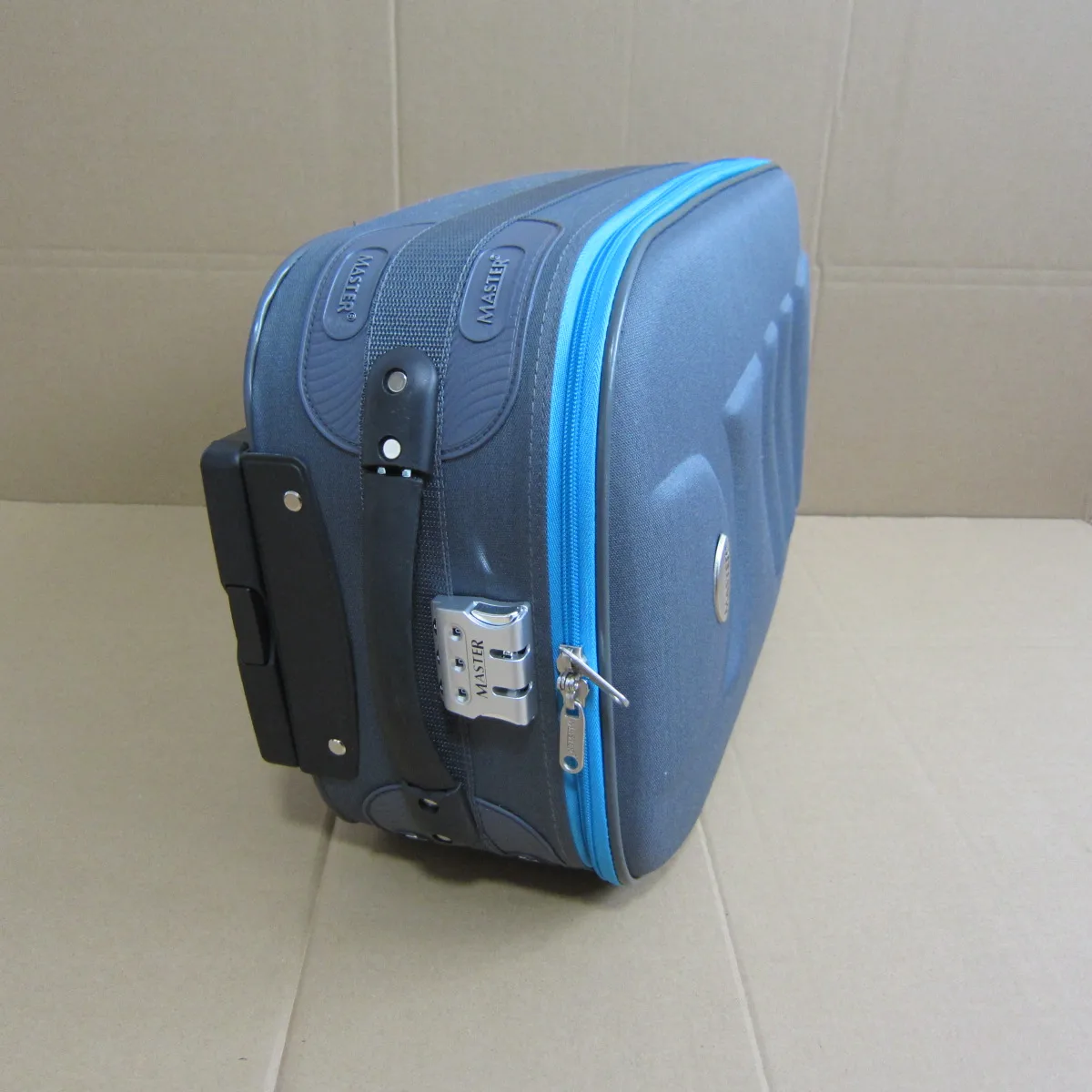 
China Luggage Factory Supply Cheap Promotional 3pcs set Omega Eva Travel Luggage Suitcase Sets In Grey Color With Red Zippers 