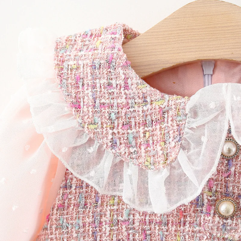 Summer Long sleeve Clothes Casual wear dress with for 0-3 years old baby girl