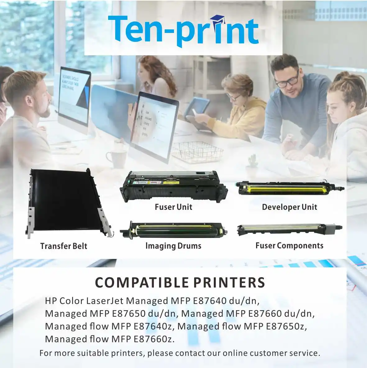 Термозатвор W9050 с десятью печатью для HP цветной управлением MFP E87640 E87650 E87660
