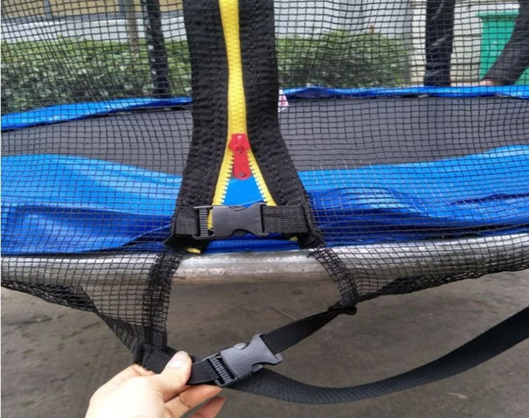 outdoor gymnastic fabric 10ft 12ft 16ft round park trampoline with tent enclosures slide ladder for adults