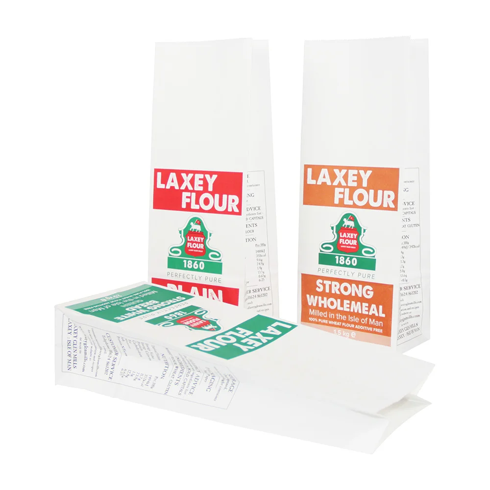 America custom food grade 1kg 2kg kraft paper flour bag flour packaging with logo