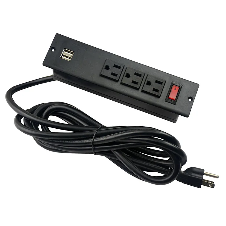 BAYU US Popular Product US 3-Outlets Power Unit With Double USB & Switch Button