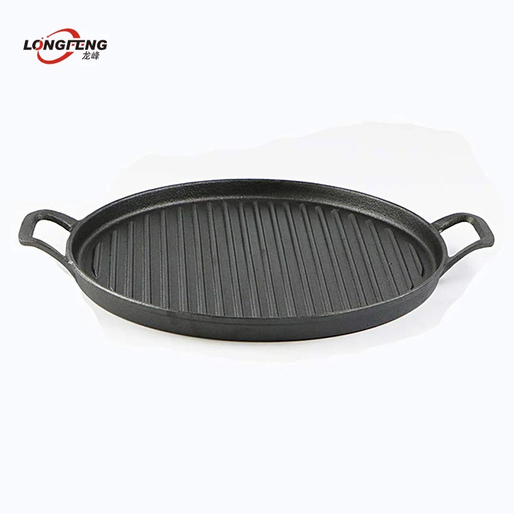 Pre-Seasoned Smokeless Cast Iron Cookware Grill Fry Pan Kitchen