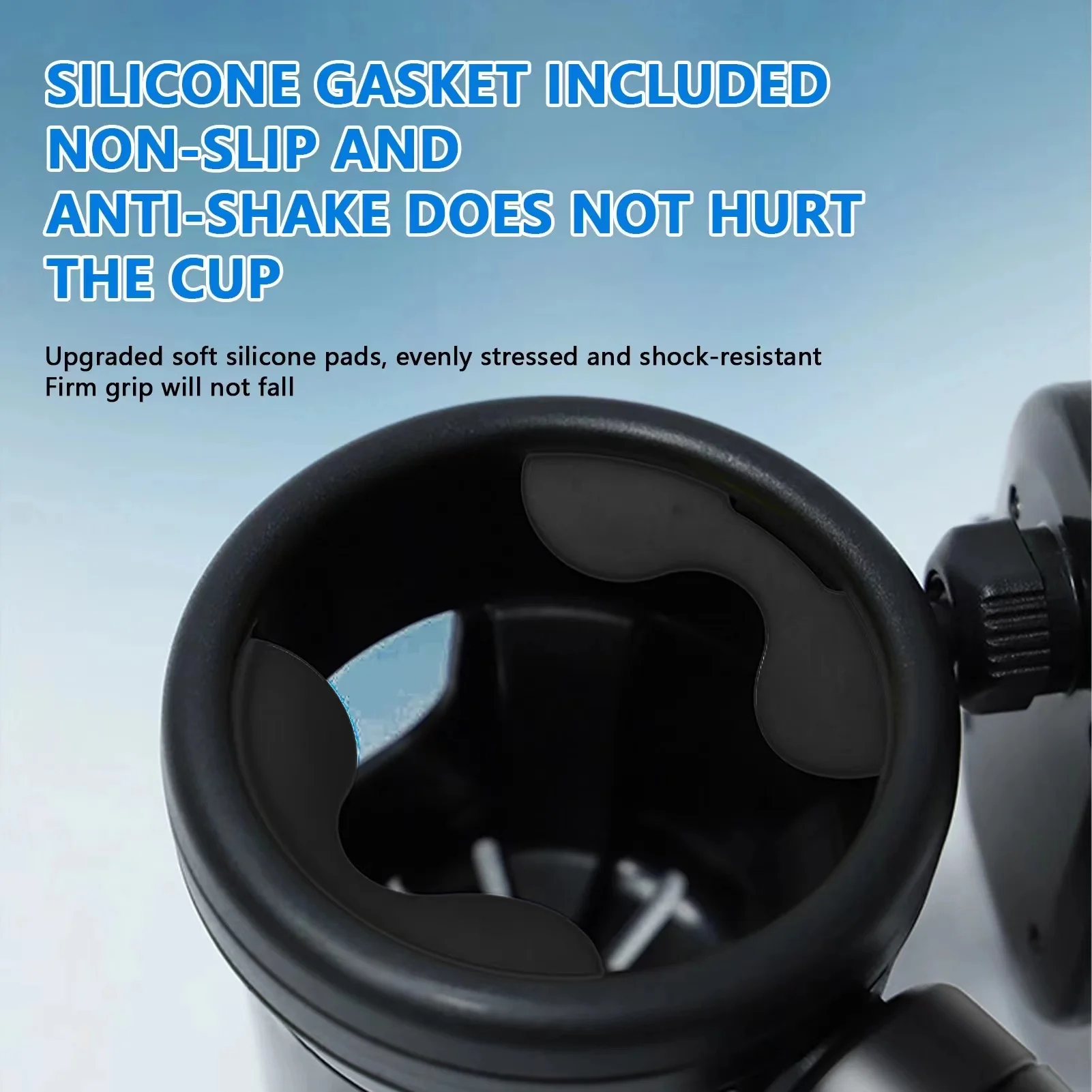 Stroller Cup Holder 3 IN 1Phone Organizer Holder Adjustable Drink Holder For Stroller Walker 360 Degrees