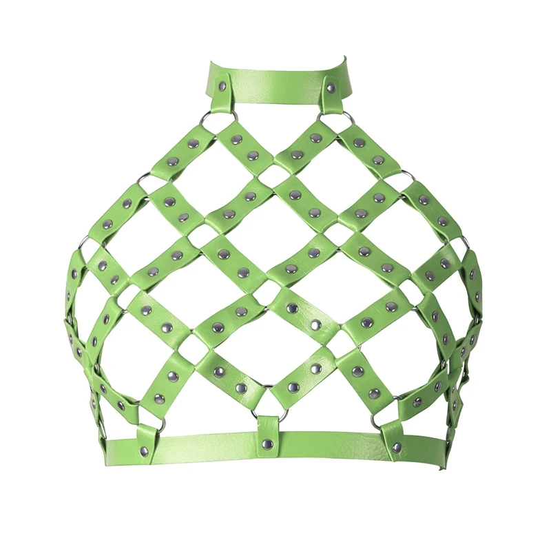 PU Leather Harness Bra Erotic Dance Wear Woman Lingerie Straps Body Lingerie Adjustable Punk Bondage TopGoth Sexy Slave Costumes