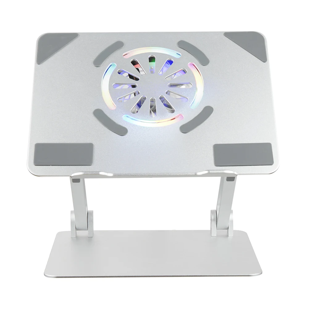Custom Logo Foldable Adjustable Aluminum RGB Light Sturdy Support Game Notebook Holder Laptop Stand