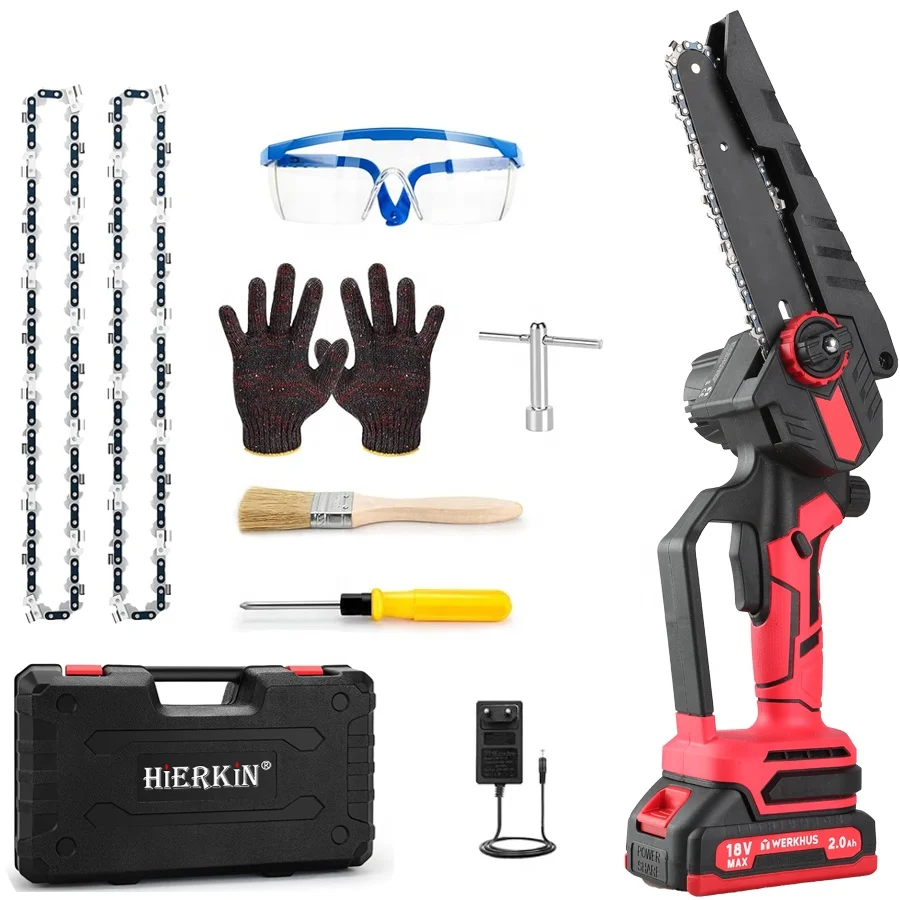 HEK-C108 handheld chainsaw machine portable mini electric chain saw battery 21V  Gardening Power Tools sets Woodworking Saw