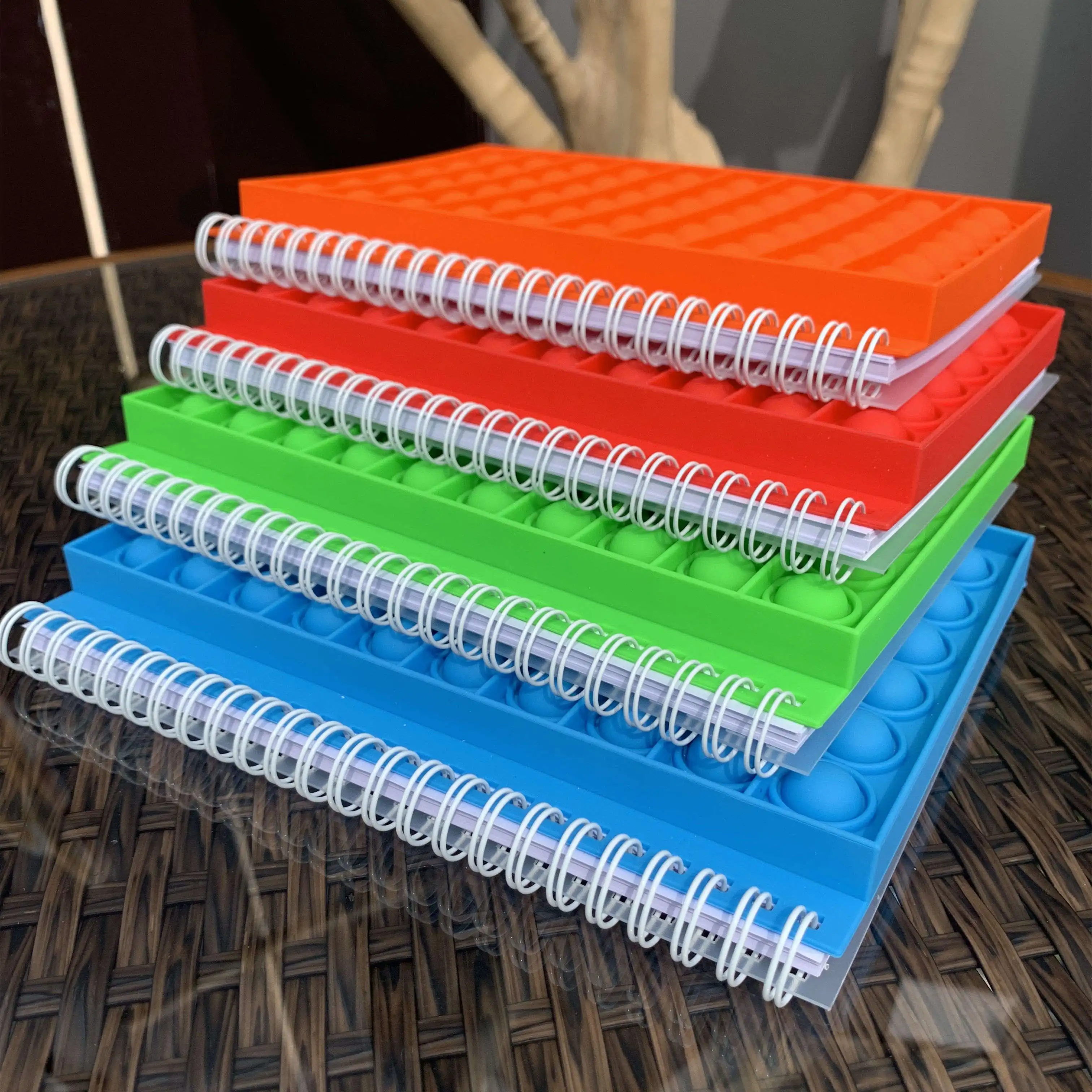 New Design Popping Notebook Push Up Finger Bubbles Silicones Cover Notepad Decompression Notepad Fidget Toys