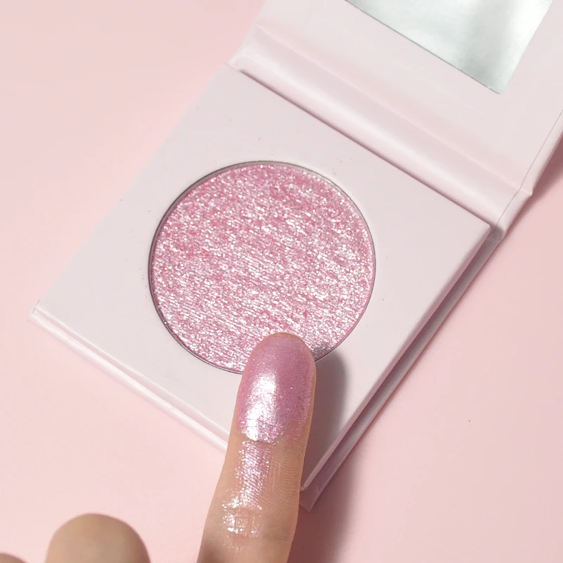 Custom Logo Vegan Cosmetic Pressed Highlighter Cute Custom Face Highlighter Makeup Palette Private Label Highlighter Pink Powder