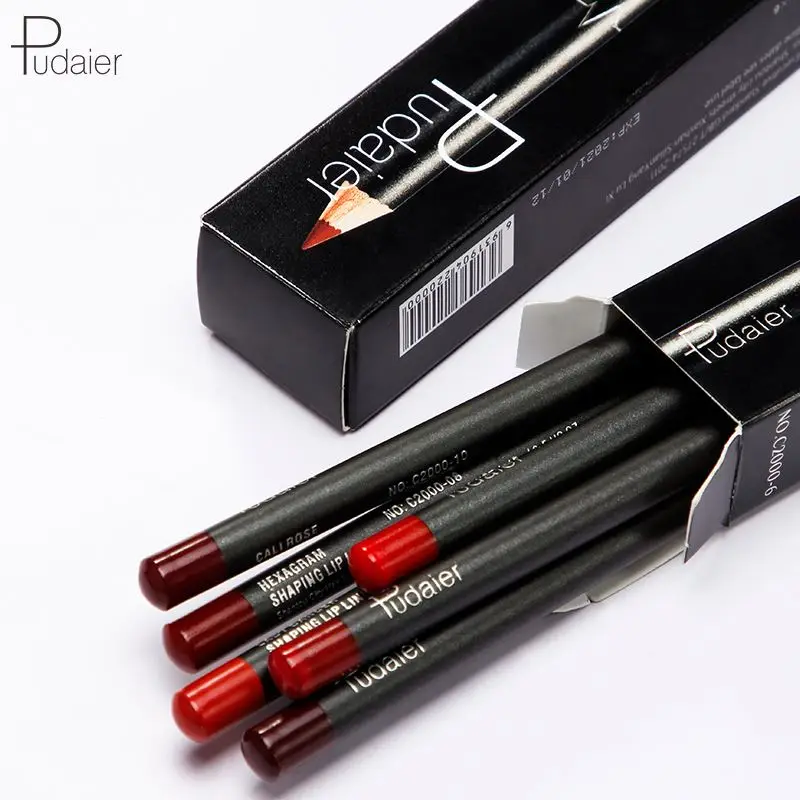 OEM/ODM Pudaier wholesale Waterproof Long-Lasting 6Pcs/Set Matte Lip Liner Pencil OEM Makeup