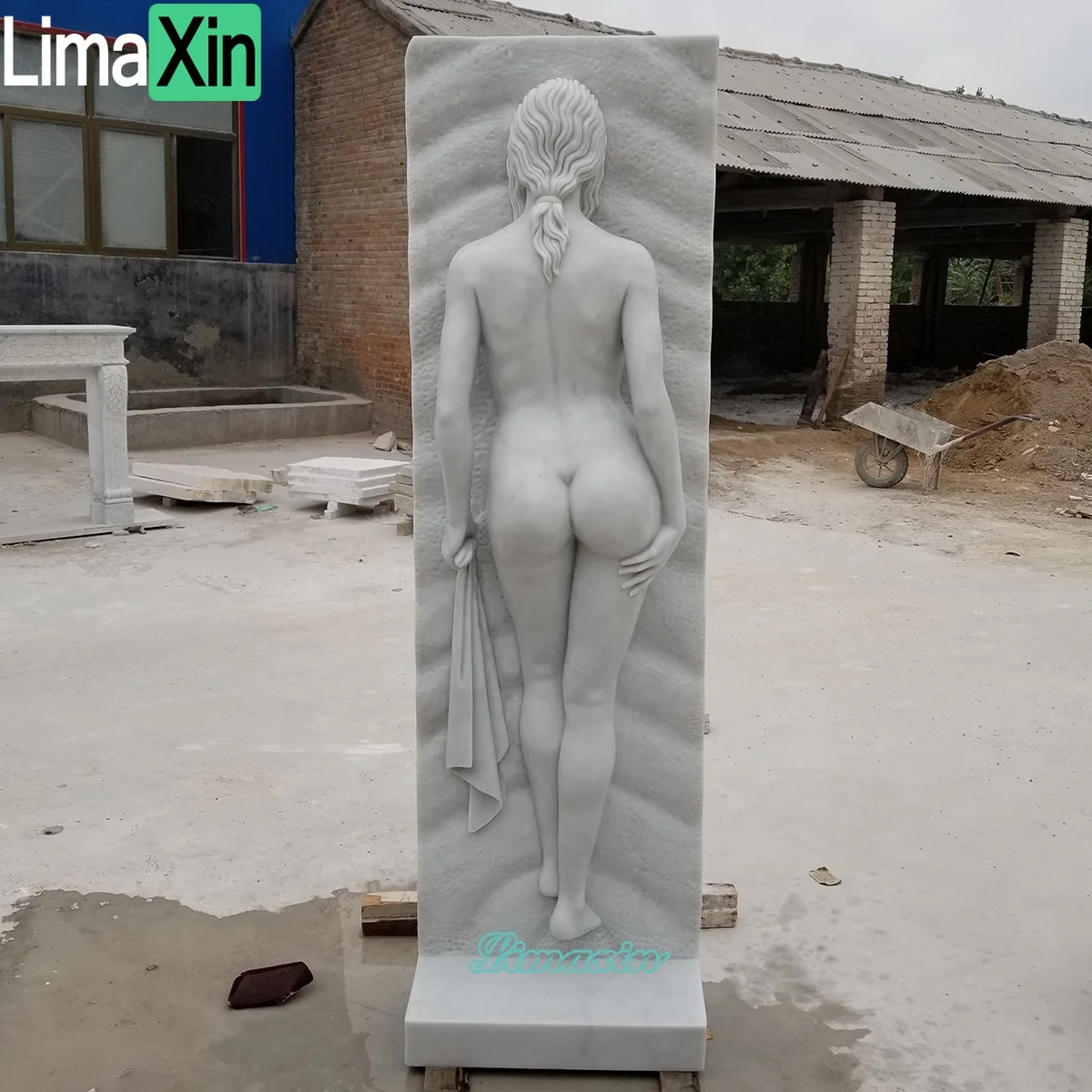 Hot sale wall stone relief hand carved marble wall relief beautiful spa lady wall marble sculpture