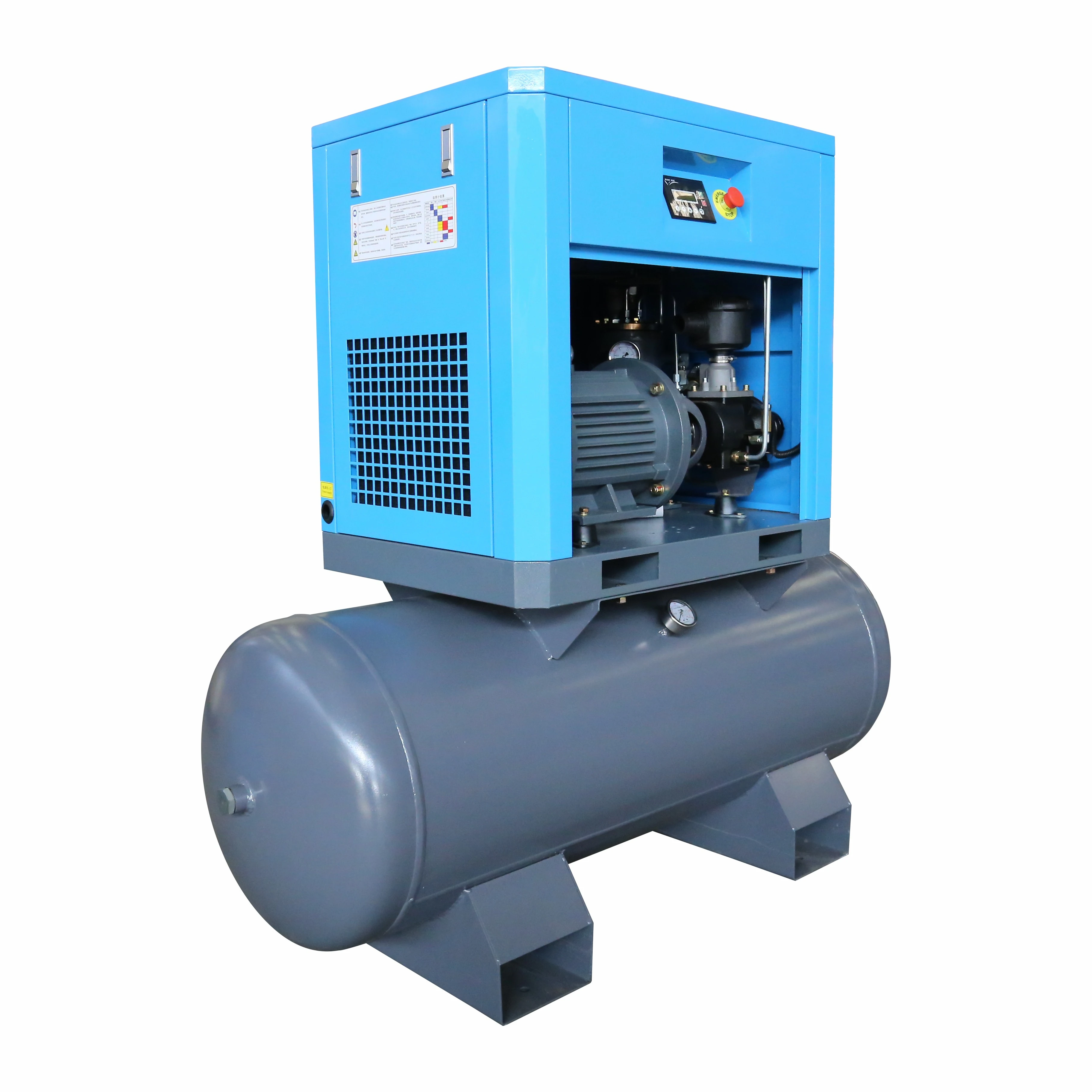 Widely used two stage 15hp diesel rotary screw air  large compressor with tank for industry