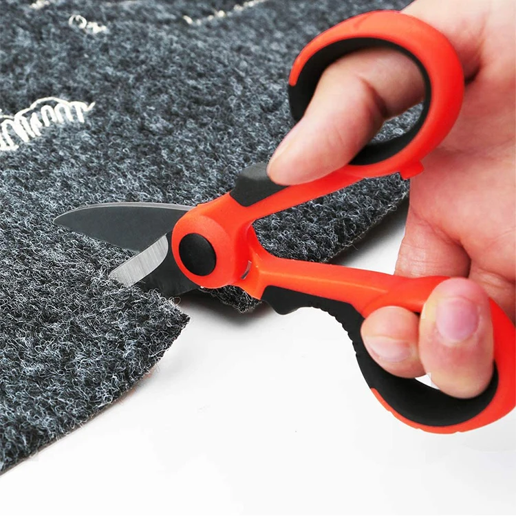 Professional Electrician Scissors Sharp Sturdy Electrician Shears Stainless Steel Sewing Scissors for Cutting Electric Wire