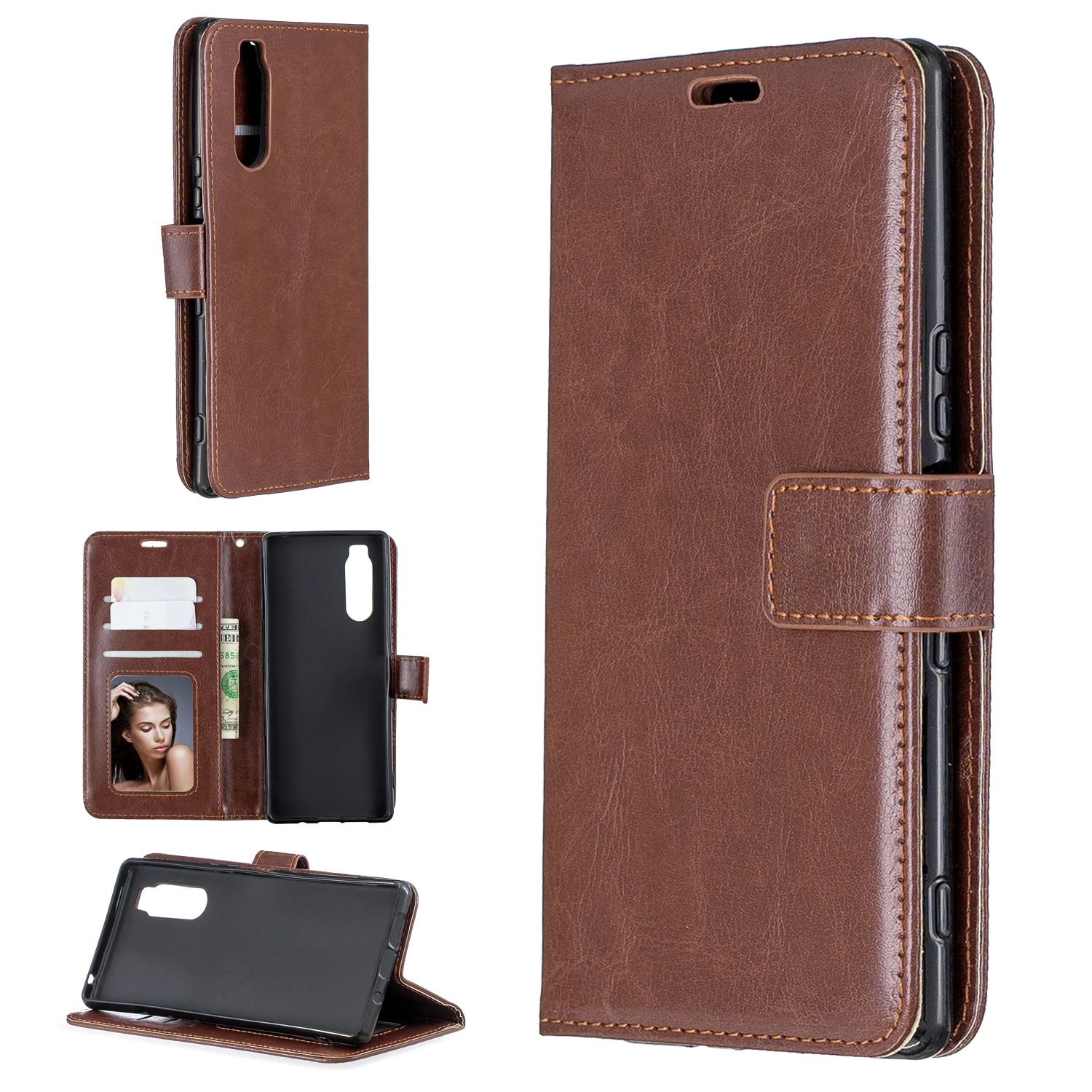 For Sony Xperia XZ1 Compact XZ2 XA1 Ultra L2 XA2 XZ3 XA3 L3 XZ4 Retro Wallet Leather Case Flip Cover