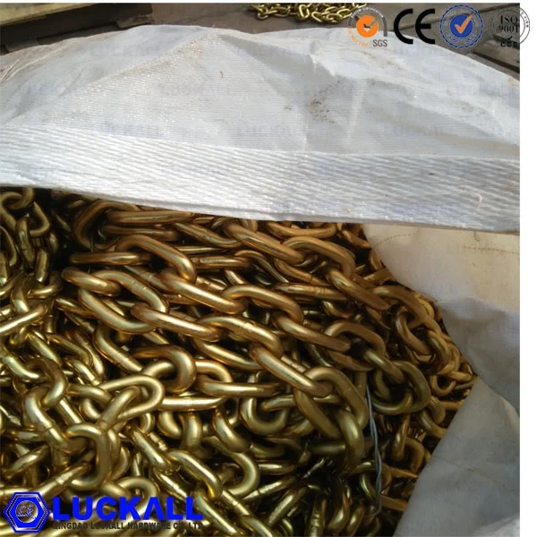 Yellow Zinc Chromated Transport Tie Down Link Chain 13mm