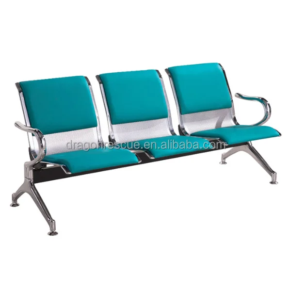 China Made Airport Waiting Room Leather Black Chairs for Wait Area