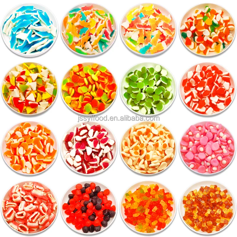 Confectionery supplier Wholesale custom private labels fruit gummy candies gummy worms gummy bear sweets
