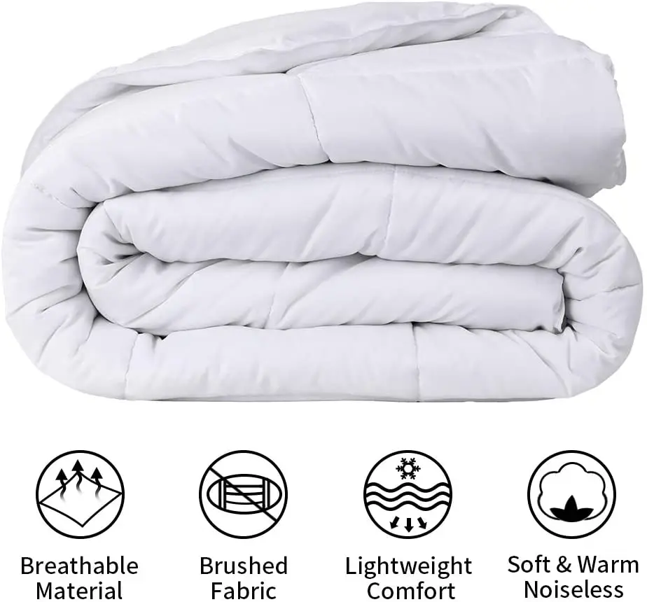 Hot Sale All-Season White Cotton Comforter Set Fluffy Luxury Goose down Filled Duvet Cover Flat Bed Sheet Four Seasons Bedding