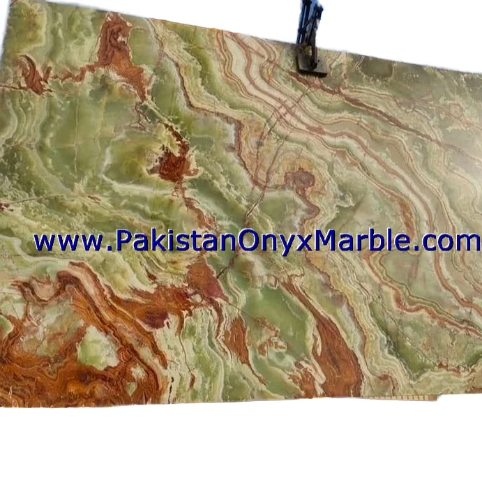 Dark Green Onyx Slab Polished Natural Marble Countertop Honed and Flamed Surface for Floor Tile and Villa