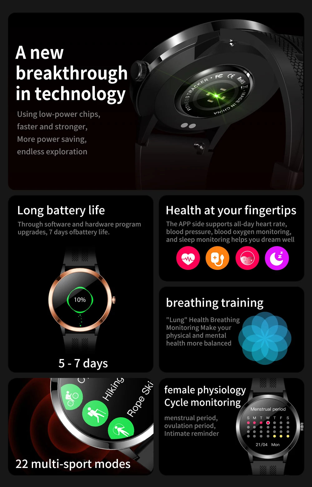 Sport fitness tracker smartwatch