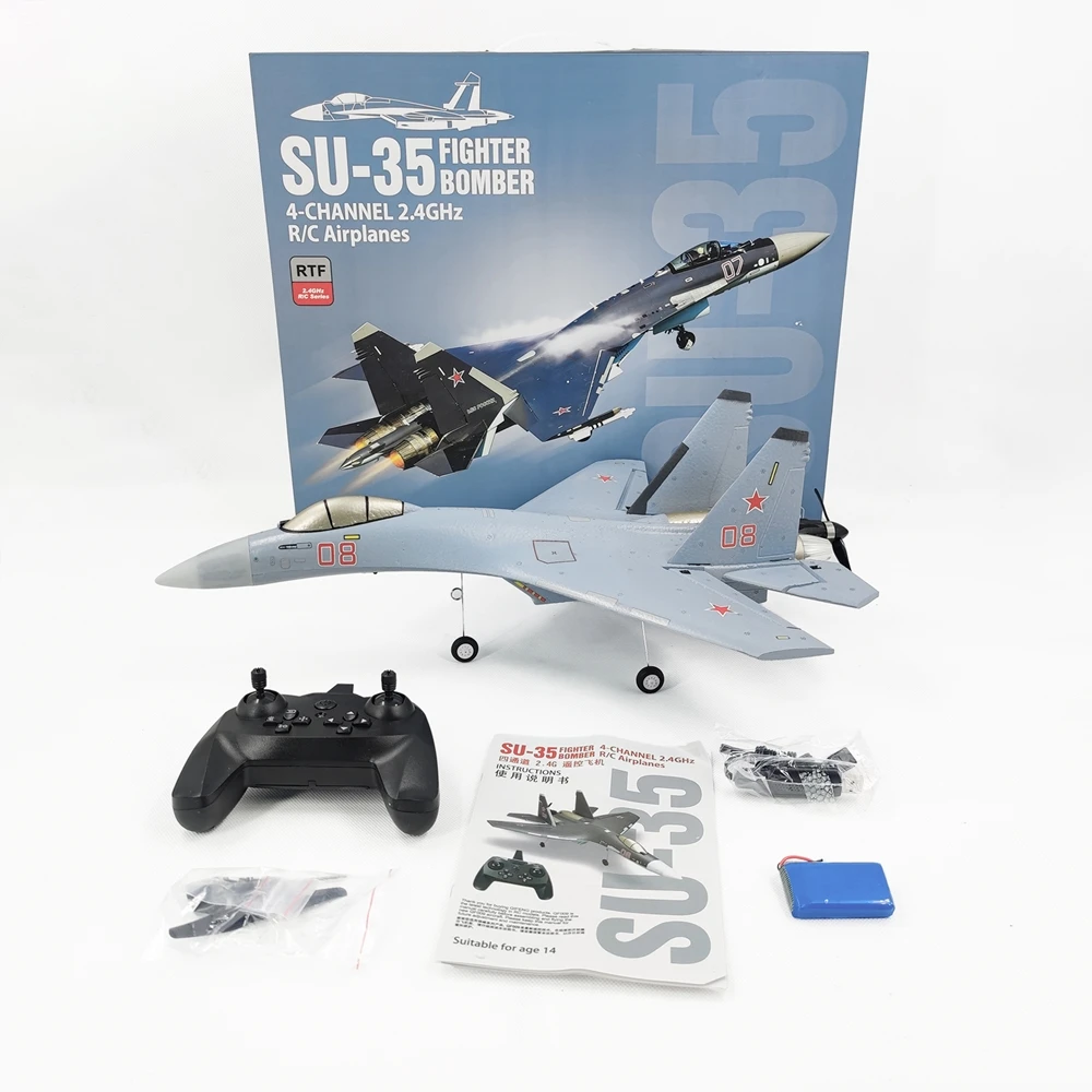 HOSHI Remote Control Airplane QF009 4CH SU-35 Fighter Fixed Wing Foam Aircraft Electric Model RC Glider Beginner Toys Gifts