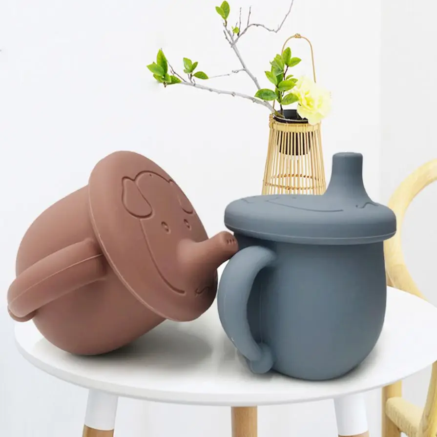 Kid Special Design Silicone Baby Cups with Lids Baby Trainer Cup Toddler for Kids