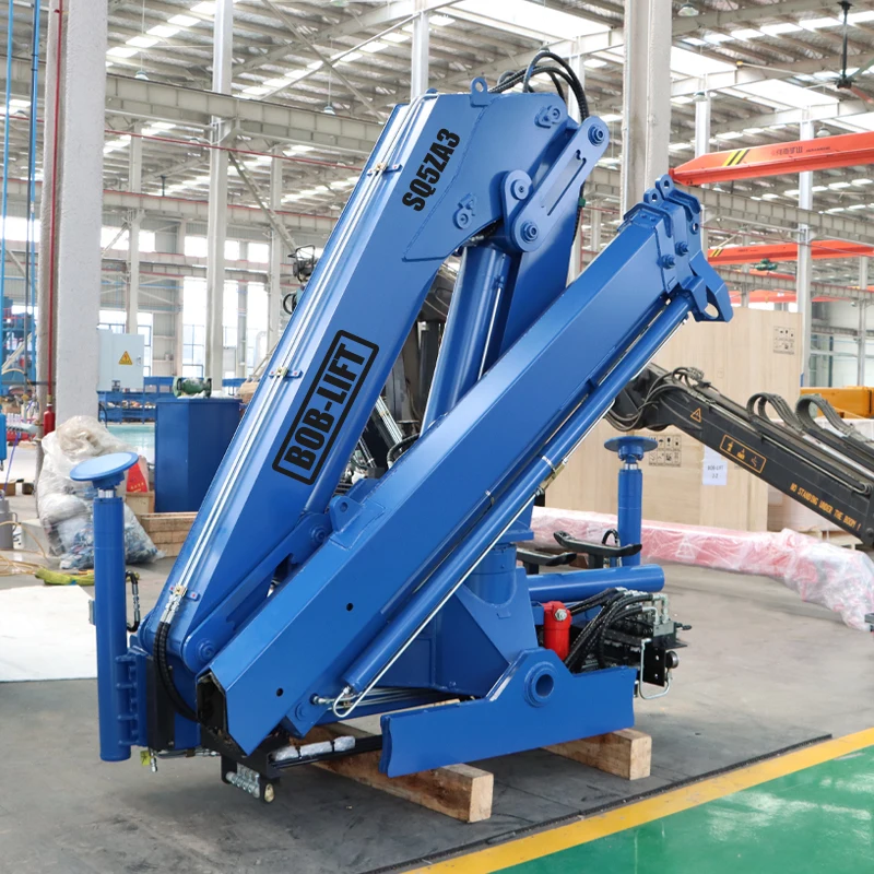 Bob-Lift 5 Ton Truck Mounted Crane Hydraulic Mobile Lifting Crane Knuckle Boom Crane Manipulator For Sale