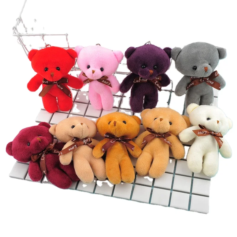 Wholesale 13cm Teddy Bear Mini Doll Plush Toy Baby Gifts Red Stuffed Small Bear Plush Toy