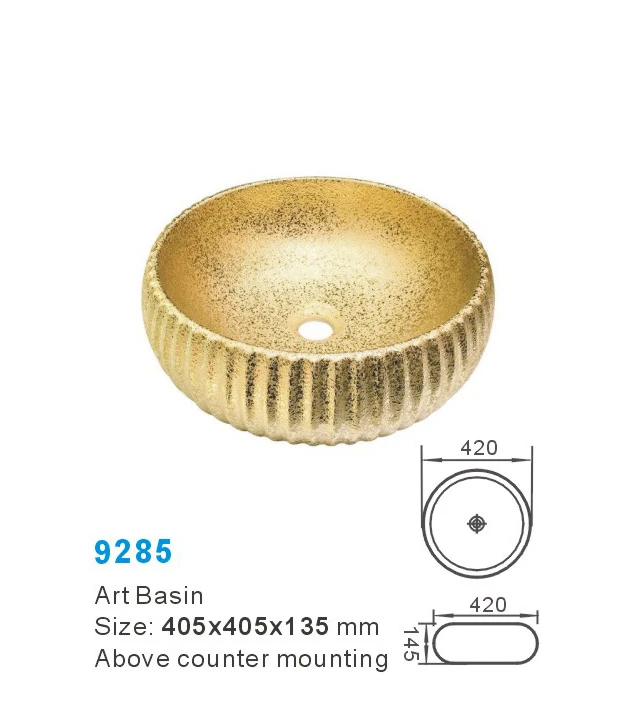 New Elegant Bathroom Washing Hand Above Counter Top Basin Luxury Ceramic Basin Sink