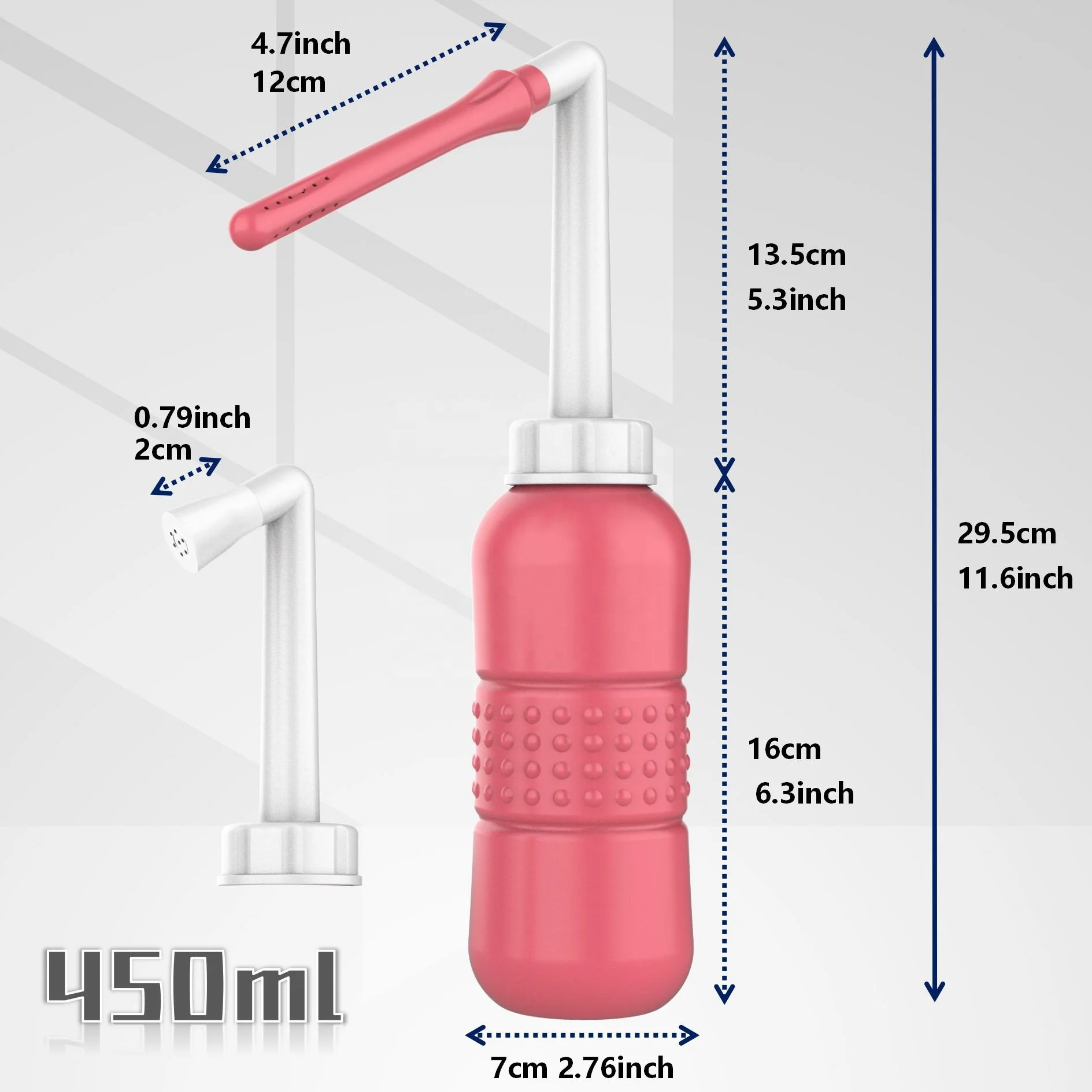 Hot Sale 2in1 450ML Mini Handheld Bidet for Personal Hygiene Care Bottom Wiper Portable Travel Bidet Bottle Bidet Sprayer