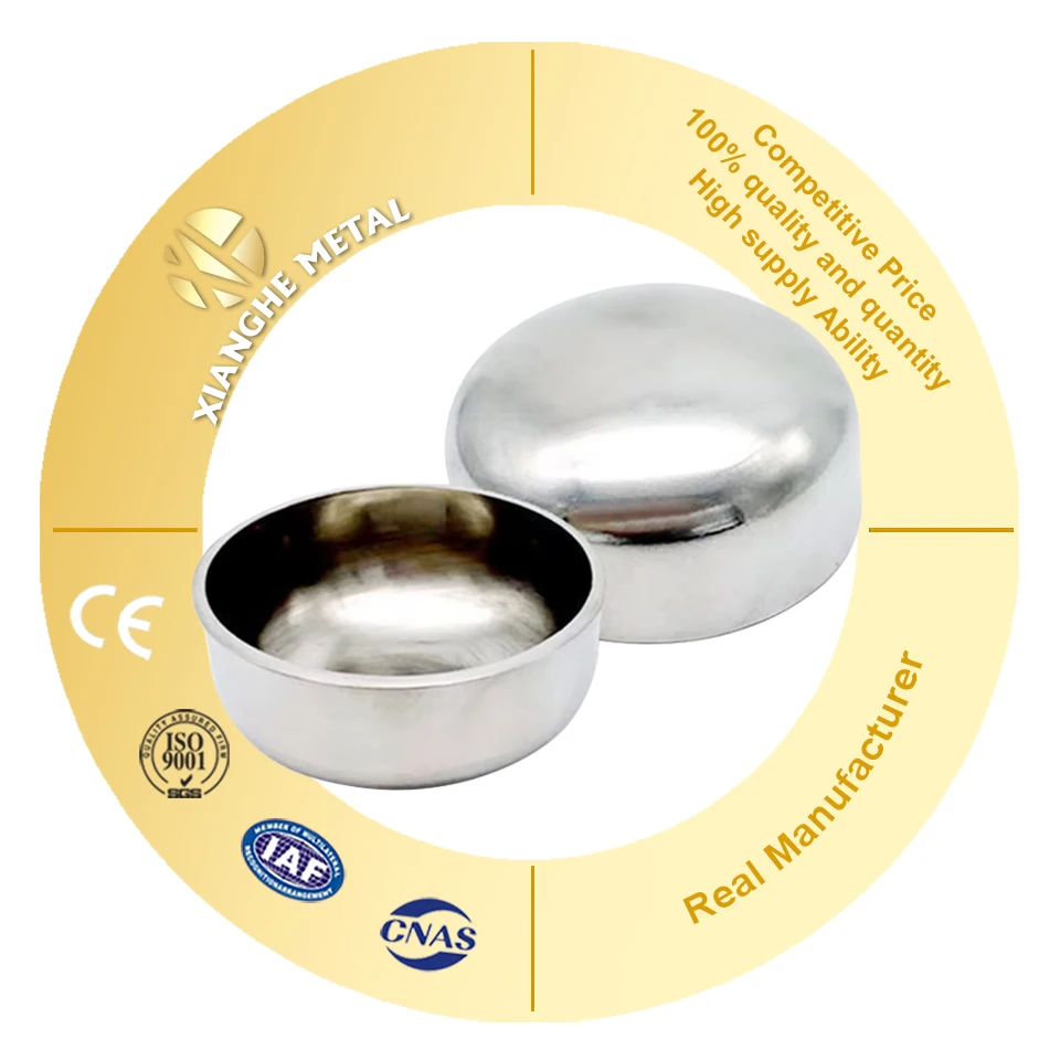 Hot Sale High Standard Butt Welded 201 304 316 Sch5S-Sch160 High Pressure ANSI ASME Stainless Steel Pipe Cap For Water Oil